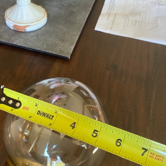 NIB- GORGEOUS BRASS WALL SCONCE WITH BLACK ARM AND GLASS GLOBE - Picture 9 of 15